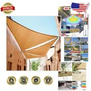 190 GSM Sand Beige Triangle Sun Shade Sail - Waterproof & UV Resistant