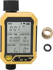 Water Timer for Garden Hose, Smart Timing Auto Irrigation Controller with Brass Inlet, Rain Delay, Battery Powered Sprinkler Timer for Lawn Yard Garden