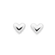 Silver Heart Stud Earrings