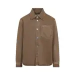 [Ami] Ami-Hazelnut Brown Cotton De Coeur Overshirt-Uomo S STAND