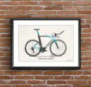 Bianchi Aquila Art Sketch Poster [without frame] - CHOOSE YOUR COLOR