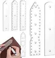 6 Styles Leather Keychain Acrylic Template, Transparent Reusable Keychain Tool, 3.94x1.38x0.98 inches Ideal Handmade Projects, Hobby Crafting for Adults and Beginners