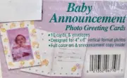 (10) Baby Birth Announcement Photo Frame Greeting Cards*Bunnies & Ducks*NEW OS