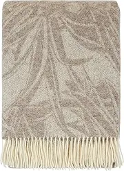 Cozy Blankets | Wool Blanket/Throw | 100% New Zealand Wool | Perfect for Home and Outdoors | Virgin Wool Blanket with Fringes 55"x79" (140 x 200 cm) (Beige Leaves)