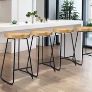 4x ALFORDSON Bar Stools 75cm Tractor Light Wood