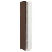 METOD high cabinet with shelves, white/Sinarp brown, 40x37x200 cm