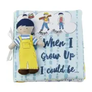 Mud Pie Kids WHEN I GROW UP Boys Preschool Doll Soft Plush Story Board Book
