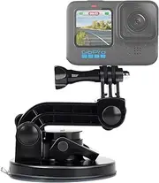Suptig Suction Cup Mount Compatible for Gopro Hero 11 Hero 10 Hero 9 Hero 8 Hero 7 Hero 6 Hero 5 Hero 4 Hero 3+ Hero 3 Hero 2 Gopro Max Hero+ Hero Session and Other Action Cameras (Black)