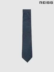 Reiss Navy Aurelio Silk Pin-Dot Tie (F22246) | $135