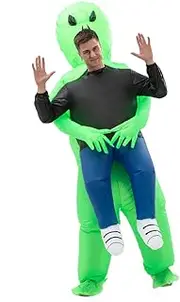 Inflatable Alien Costume Adult, fits 150-190cm, fancy dress Blow Up Alien Costume Adult, Inflatable Halloween&Party Costume