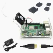 New Case 5V 3A Power Adapter Micro HDMI Cable Fan Heat Sinks for Raspberry Pi 4
