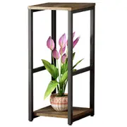 DelSol Plant Stand Corner Tall 2/3 Tier Metal Modern Flower Storage Plant Shelf Holder for Living Room Balcony Garden