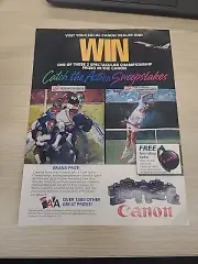 Canon Camera Sweepstakes Print Ad 1990 8x11