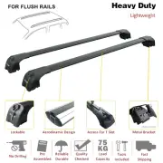 For Mitsubishi Eclipse 2018-Up Roof Rack Cross Bars Metal Bracket Flush Rail Alu