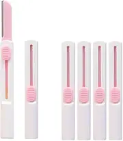 Retractable Micro Eyebrow Razor Face Body Hair Removal Shaver Woman Eyebrows Shaping Knife Makeup(Light red 6pcs)