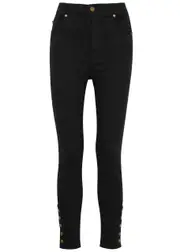 Frame The Snapped Cropped Skinny Jeans - Black - 28 (W28 / UK10 / S) 28 (W28 / UK10 / S)