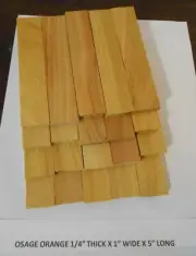 20 Osage Orange KNIFE BLOCK,HANDEL SCALES. 1/4" X 1" X 5"