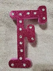 Stick to wall, Teaching or crafts Foam Diy Pink Glitter Letter F Class decor Art
