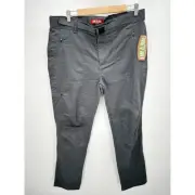 Lake Trail Grey Cotton Polyester Spandex Blend Adjustable Belted Pants Men's 36