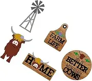 Luxshiny Seasonal Home Decor Tiered Tray Farm Cow Crafts for Autumn Decorations