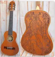 Alulu Baritone Guitarlele Solid Mahogany wood, Sexy Girl pattern HU1412
