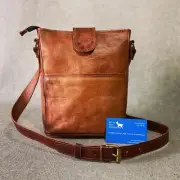 Leather Shoulder Bag 10” Tall w/ Zip SBP10 Handmade Goat Leather Tote