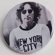 John Lennon New York City 1.5 inch Pin Back Badge. *