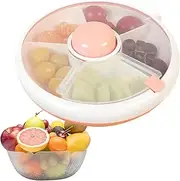 Rotating Snack Box Kids - Multifunctional Fruit Spinner Organizer | Snack Container Box, Snack Spinner, Reusable Dustproof 5 Compartment Dispenser, Snack Spinner for Picnics School Road Trips