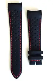 Original MIDO Multifort 22mm M025407A Black / Red Leather Watch Band Strap