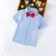 【Baby 童衣】任選 短袖襯衫 兒童折袖上衣 88672(藍色紅領結)