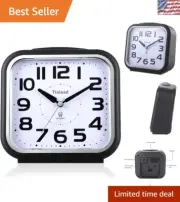 Battery Powered 5.5" Silent Alarm Clock with Gentle Beep and Snooze Feature