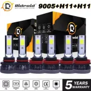 Mini 9005 + H11 + H11 Combo LED Headlight Kit 4800W Hi/Lo Beam Fog Lights 6000K