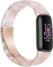 Wongeto Compatible with Fitbit Luxe/Luxe SE Bands for Women, Resin Wristband Strap with Stainless Steel Buckle Replacement Bands for Fitbit Luxe accssorises