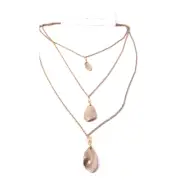 Ann Taylor LOFT Women's Modern Leaf Lucite BEd Tiered Necklace NWT 35