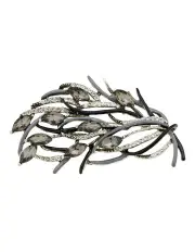 [Barcs] Feather Crystal Brooch in Grey