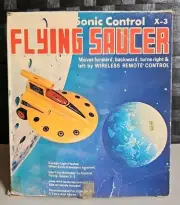 1978 SK Toys Sonic Control X-3 FLYING SAUCER Battery Operated MINT RARE FIND!