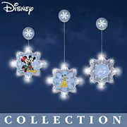Disney Lighted Christmas Snowflake Window Ornaments Collection