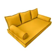 |SLIPCOVER ONLY| S3 Daybed Mattress Bolster Back Covers Contrast Trim Crib AD108