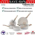 Ovela Granite 5 Piece Non-Stick Induction Cookware Set Casserole Dish Frypan New