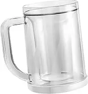 Leefasy Beer Mugs for Freezer Double Walled with Handle Frozen Beer Glasses for Home Drinks