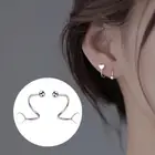 2pcs Stainless Steel Spiral Twisted Lip Ring Tongue Piercing Heart Star Ear StLR