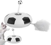 Smart Cat Toy Ball - Automatic Rolling Ball with Tail,Intelligent Obstacle Avoidance, Soccer Design Exercise Toys for Indoor Playing
