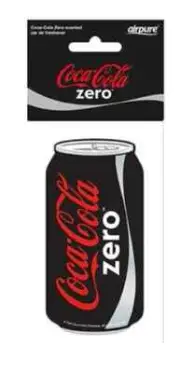 Coca-Cola Zero Paper Scented Car Air Freshener FREE POST