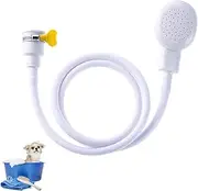 Shower Tap Attachment With Hose for Bath, Pet, and Baby - Portable Sink Spray With Fit Clamp (1.3 M White)