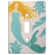 Blonde Mermaid Ceramic Single Switchplate Wall Floater Light Switch Cover Plate