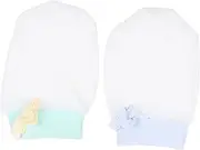 [Ipetboom] 2 Pairs Newborn Scratch Mittens Comfortable Hand Protectors Elastic Cuff for Spring Summer