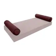 COVER ONLY Model V5 Twin Velvet Contrast Indoor Daybed Bolster Pillow - AD368