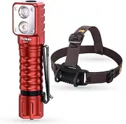 Wurkkos LED Headlamp Rechargeable,HD15 2000lm Right Angle Flashlight with 90 High CRI LH351D LED,Powerful SST20 LED Spotlight Head Light,IPX8 Waterproof for Adult Camping Hiking Running(Red)
