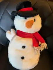 TY BEANIE BUDDY "SNOWBALL" Holiday Snowman with Hat & Scarf Plush 12" 2001 - New