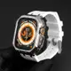時尚盔甲tpu保護殼+矽膠錶帶適用於apple watch系列8 7 6 Ultra 49mm 44mm 45mm Iw
